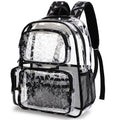 TINYAT Heavy Duty Clear Backpack for Stadium Events Transparent Backpack for Women See Through Bookbag Cute Clear Plastic Bag