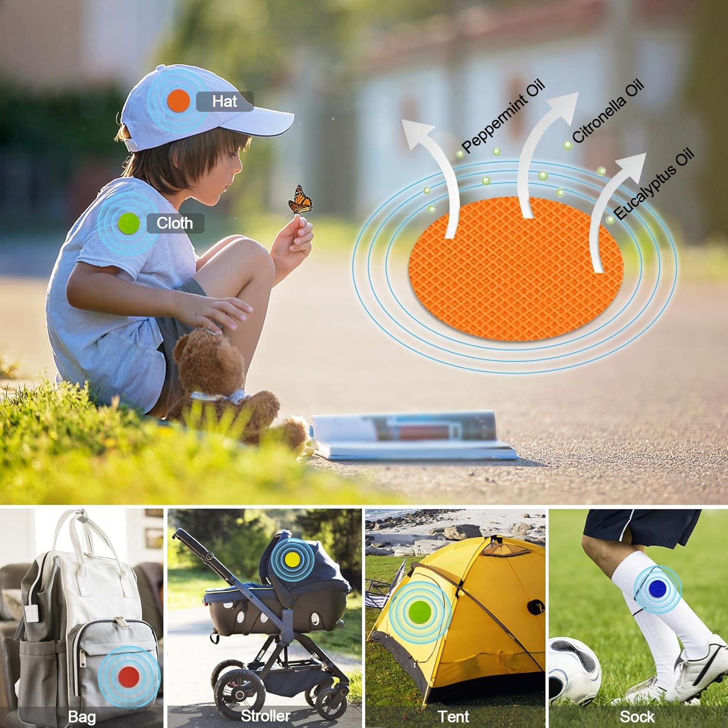 Skiennix Mosquito Repellent Stickers - 300 DEET-Free Patches & 3 Individually Wrapped Bracelets for Kids & Adults