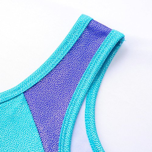 HOZIY Gymnastics Leotards for Girls - Sparkly Snowflake Biketard in Blue, Purple & Hot Pink