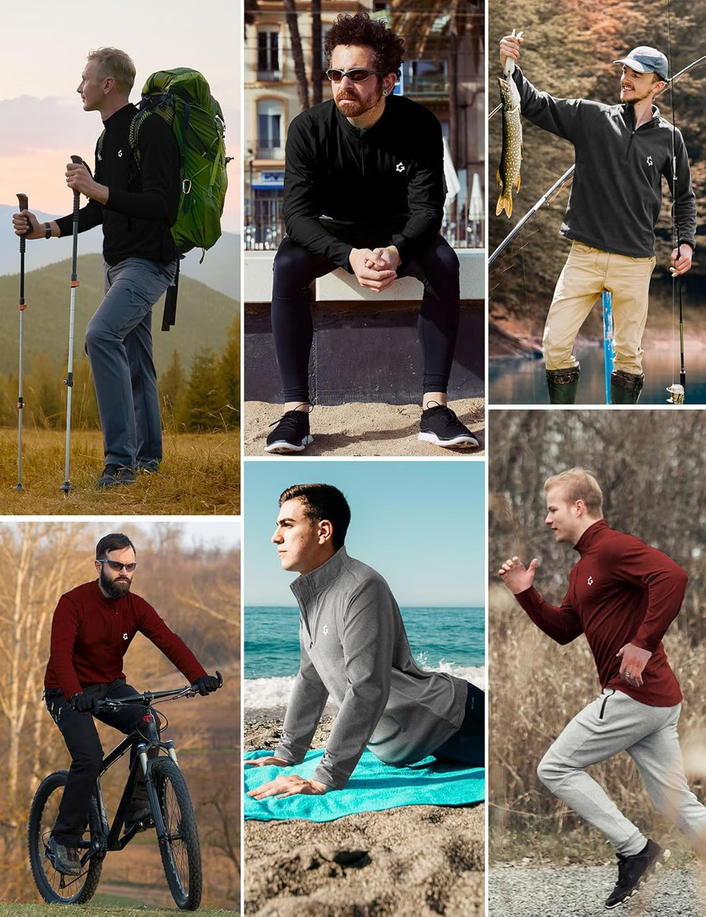 Skiennix 3-Pack Quarter Zip Pullover - Quick-Dry Long Sleeve Athletic Shirts for Men | Golf & Gym
