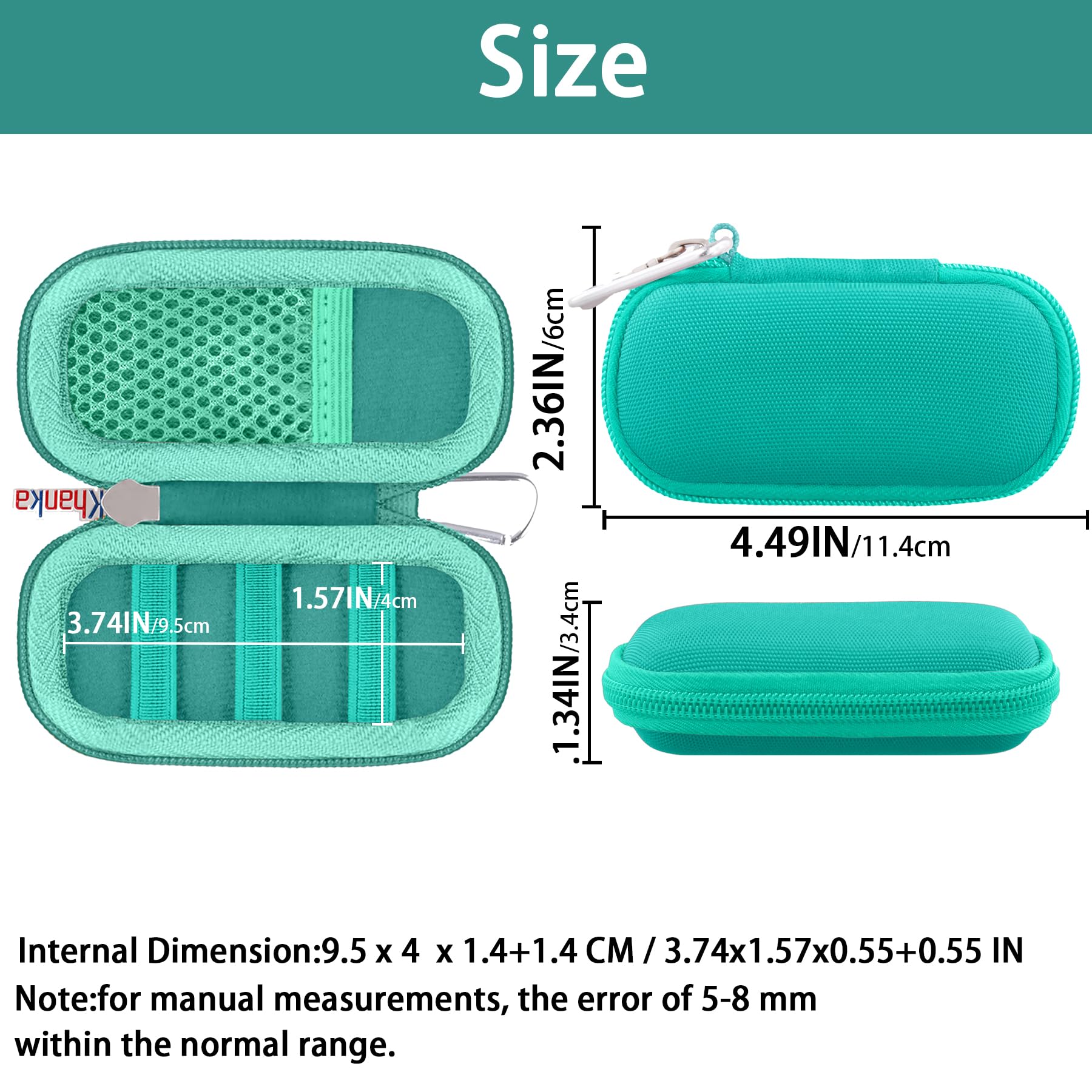 khanka Hard Case for AliveCor KardiaMobile ECG Monitor, Fits KardiaMobile 6L/6L Max, 6-Lead Personal EKG Device, Portable Heart Monitor Storage (Case Only)（Teal）