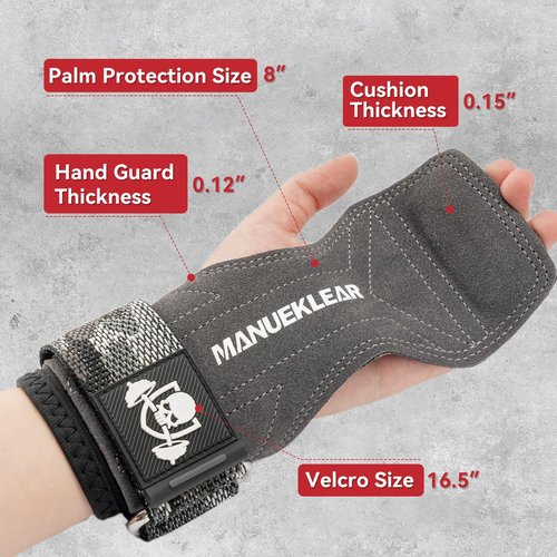 MANUEKLEAR Gym Straps Weight Lifting, Double Leather Lifting Straps for Men Deadlift with Cushion Wrist Loop, Gym Liftings Wrist Wraps for Weightlifting