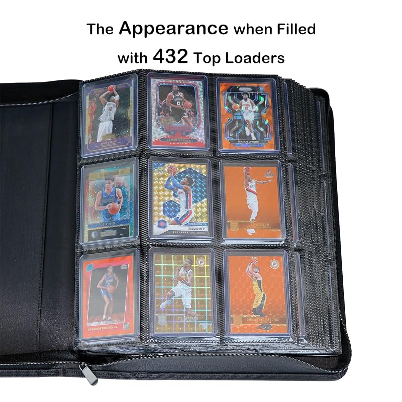 Top Loader Binder for Cards - 432 Card Capacity, 9-Pocket Pages, Black Variation: Black+9-Pocket