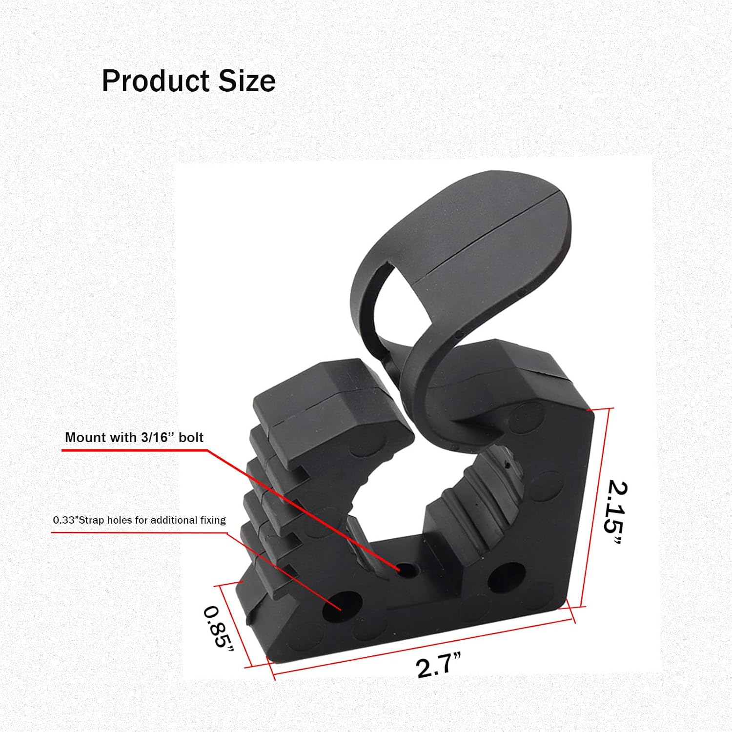 UTV ATV Shovel Holder - Quick-Release Molle Panel Rubber Clamps for Off-Road Vehicles | Fits 1-1/7" to 1-3/7" Diameter (Medium - 4 Pack)