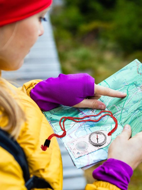 Gejoy Orienteering Compass Set - 6 Pieces with Declination, Magnifier & Ruler for Hiking & Navigation