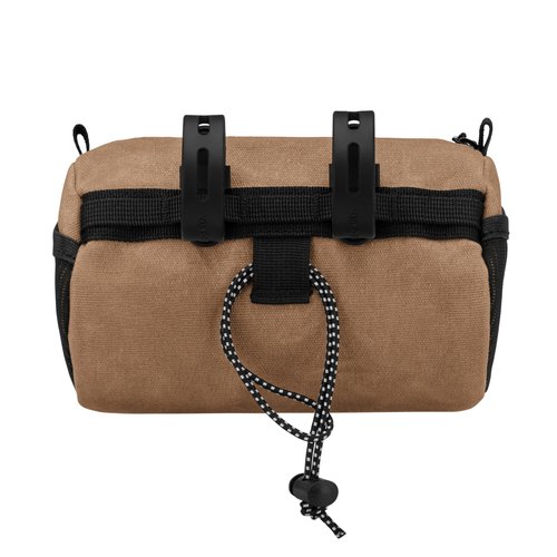 Oso Supply Co - Bike Handlebar Bag – Waxed Canvas Exterior with Quick-Access Waterproof Zipper, Side Mesh Pockets and Spacious Storage – Ideal for Cycling, Commuting and Adventure Rides (Brown)