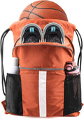 BeeGreen Drawstring Backpack - X-Large Black Gym Bag with Shoe Compartment & Cinch Closure