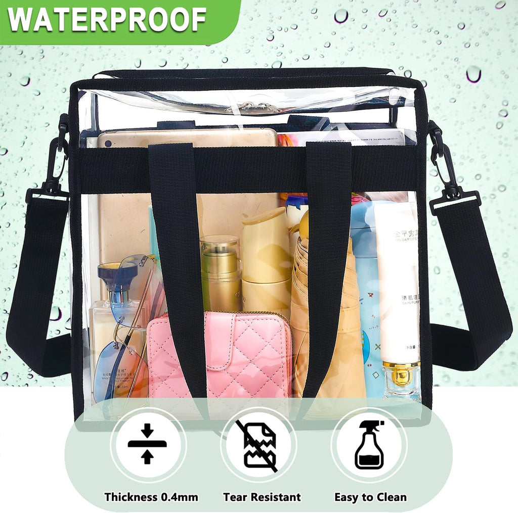 Skiennix Clear Stadium Bag - 12x6x12 Jelly Tote for Women | Zippered Beach & Concert Tote