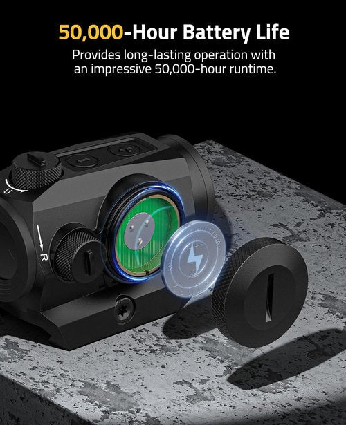 CVLIFE WildHawk K01 Motion Awake Red Dot Sight, 2 MOA Red Dot Scope with 10 Brightness 8DL&2NV,1x20mm Compact Optics with Absolute Co-Witness Mount for 21mm Picatinny, 50,000H Runtime IPX7 Waterproof