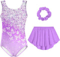 Idgreatim Girls Gymnastic Leotard - Ballet Dance Dress with Removable Skirt & Scrunchie | Ages 4-11