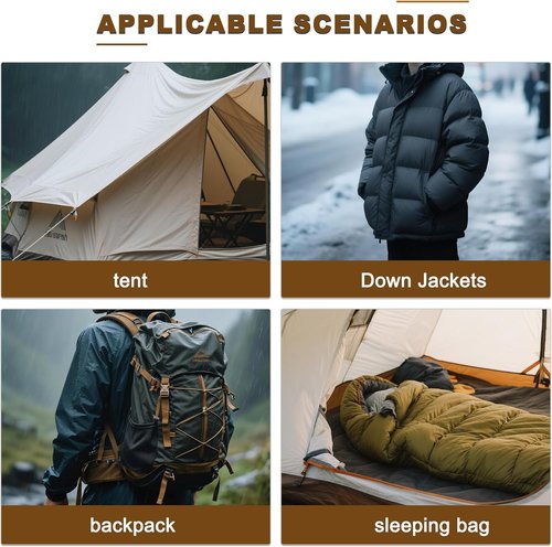 Azobur Down Jacket Repair Patches - Waterproof, Self-Adhesive Nylon for Puffy Jackets | 2 Black Patches