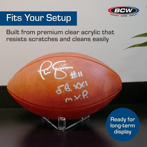 BCW Acrylic Ball Stand - Anti-Slip Design for Basketball, Football & Soccer Ball Display | 1 Pack
