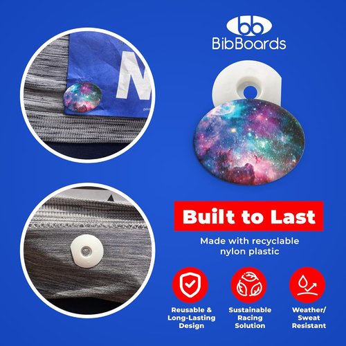 bibSNAPS Race Bib Clips - Securely Fasten Race Numbers for Running & Cycling - Non-Magnetic, Soft & Reusable (4pcs)