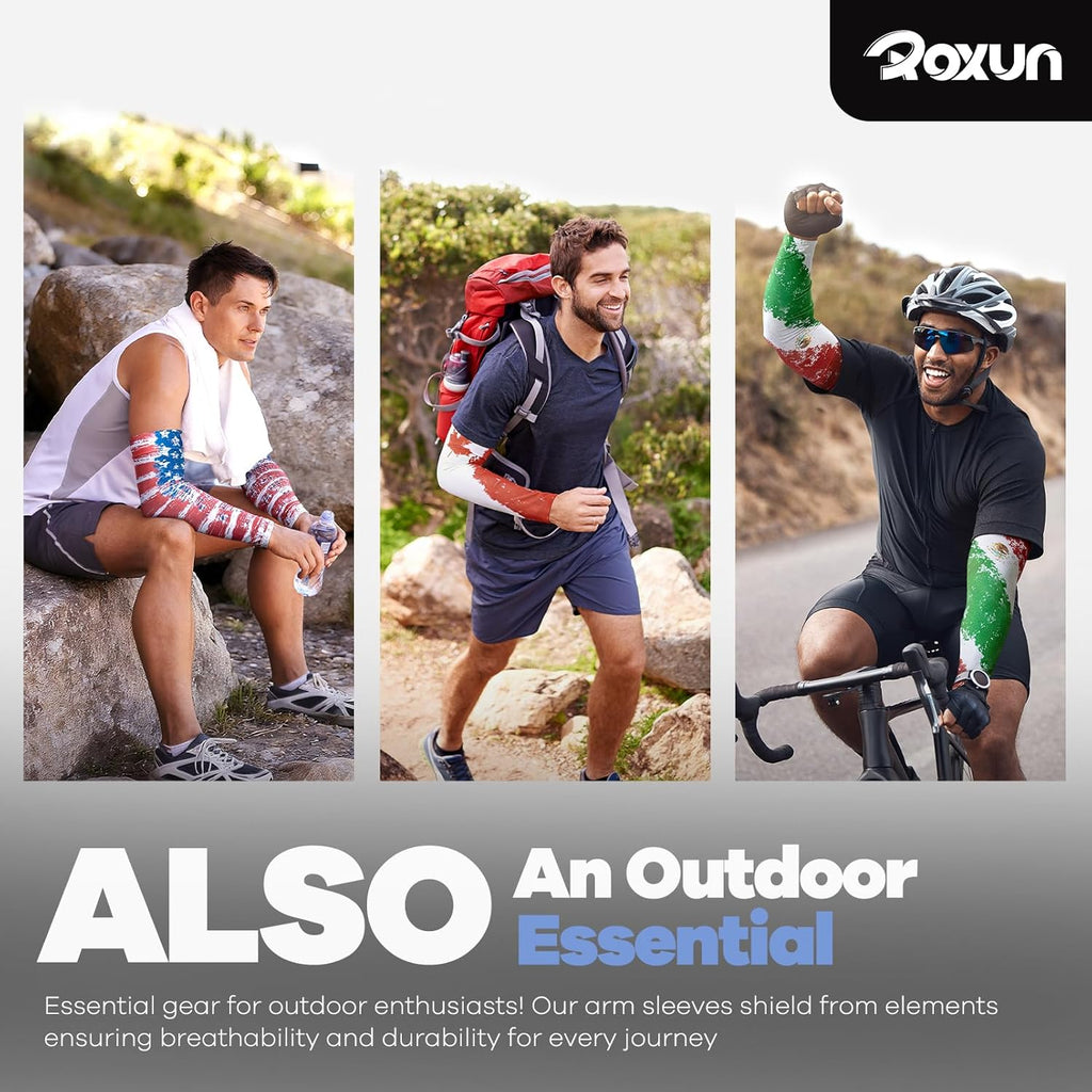 ROXUN Arm Sleeves - Cooling UV Sun Protection Compression for Men & Women | Comfortable Fit