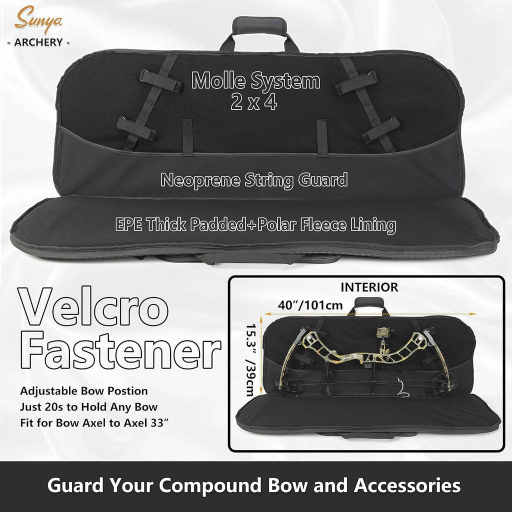 SUNYA Compound Bow Case - Neoprene String Protection & Padded Sling | Soft Carrying Case for Archery Gear