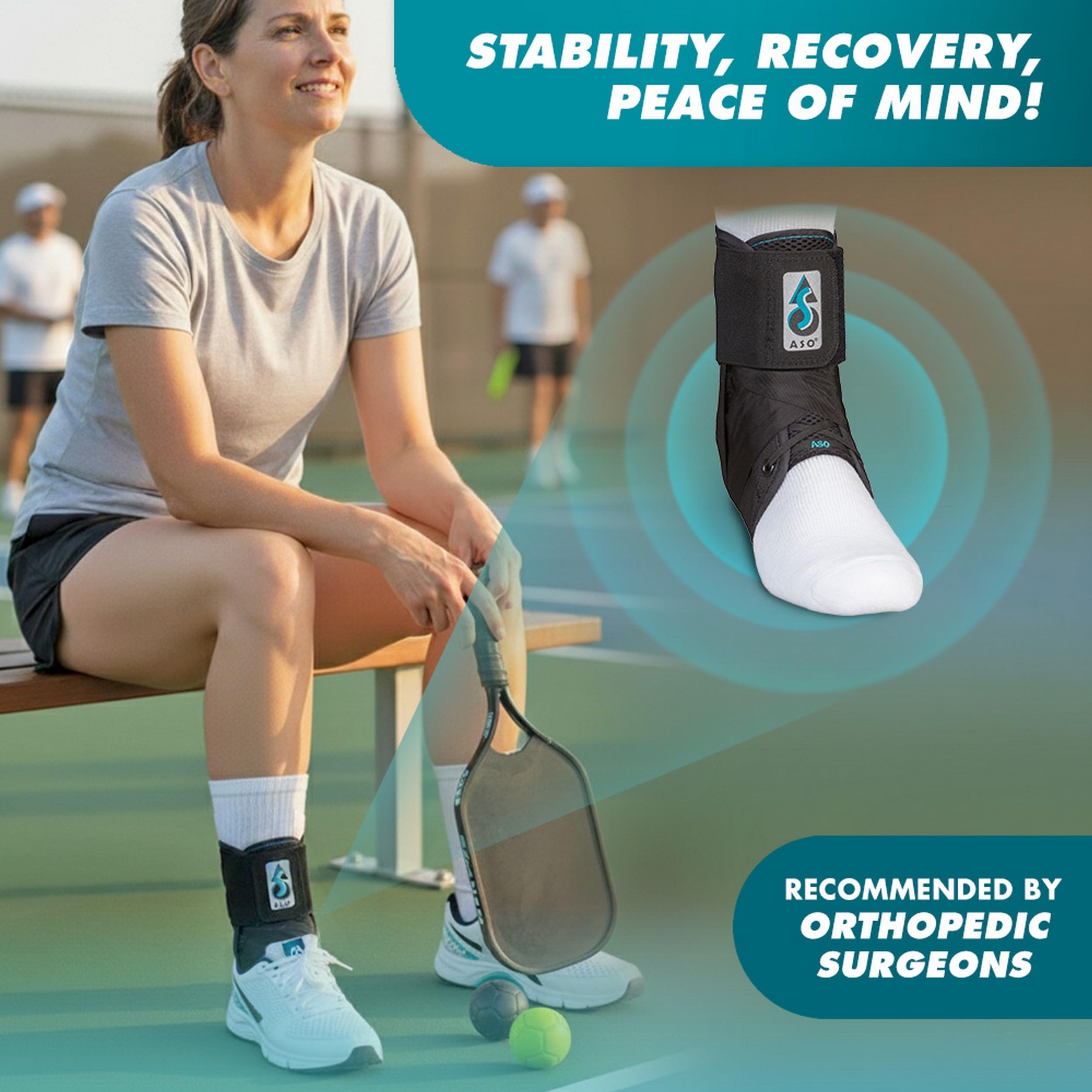 Med Spec ASO Ankle Stabilizer (X-Small, Black) – Lace Up Ankle Brace for Ankle Sprain and Instability, Orthopedic Ankle Support for Men, Women, Adults, Teens and Kids, Sports Injury Recovery, 264011
