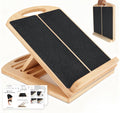 Slant Board for Calf Stretching, Adjustable Wooden Incline Board with Anti Slip Barrier, 300LB Capacity Portable Calf Stretcher for Physical Therapy, Squats, Ankle & Heel Support at Home/Gym