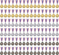 Favide 96-Piece Award Medal Set - Gold, Silver & Bronze Winner Medals for Competitions | 2 Inches