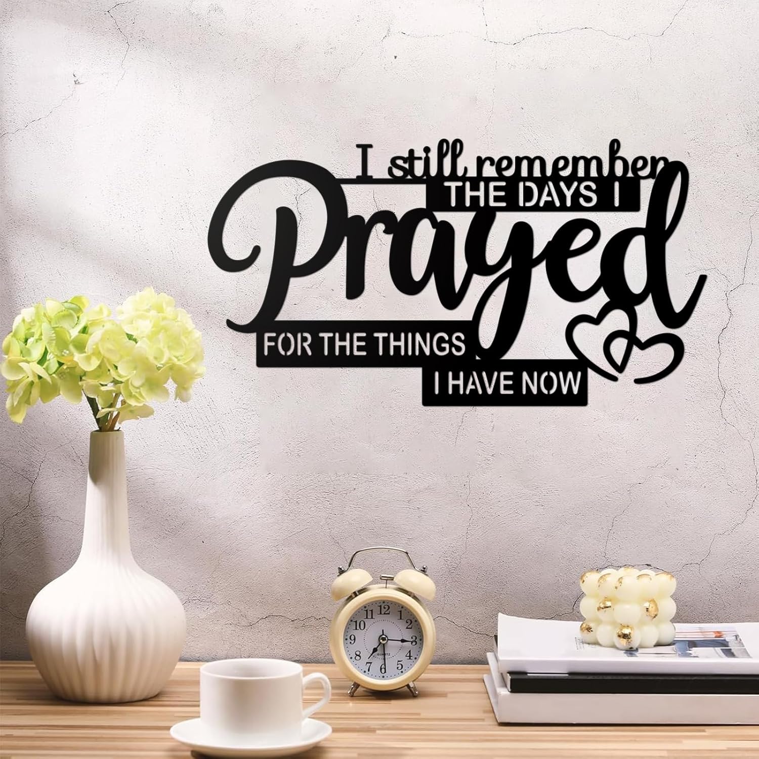 Resama Inspirational Bible Verse Wall Decor - Rustic Metal Plaque for Christian Living Room | 15.7x8.4 Inches