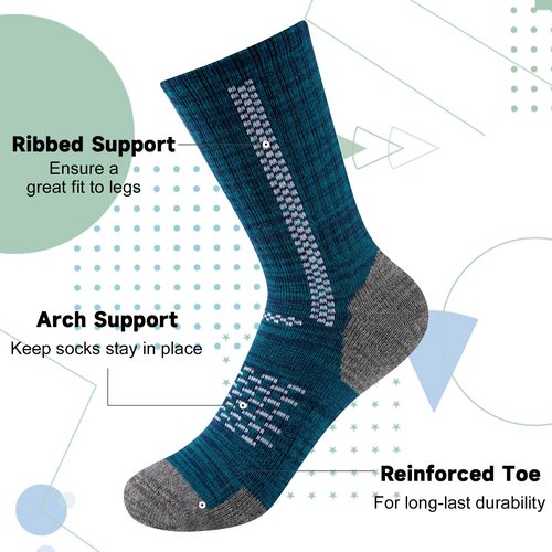 Comfoex Boys Crew Cotton Socks For Kids 6-8 4-6 8-10 Years Old Calf Half Cushioned Athletic Socks 6 Pairs