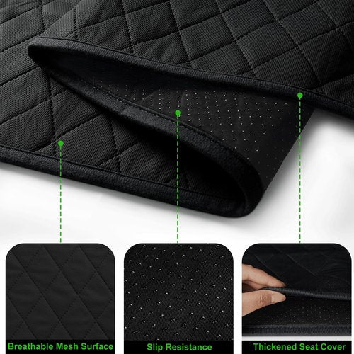 Gloserin Golf Cart Seat Covers,Universal Golf Cart Seat Towel Blanket with 4 Front Pockets,Waterproof & Anti-Slip Bottom Golf Cart Accessories Fits for EZGO, Yamaha, Club Car (Black)