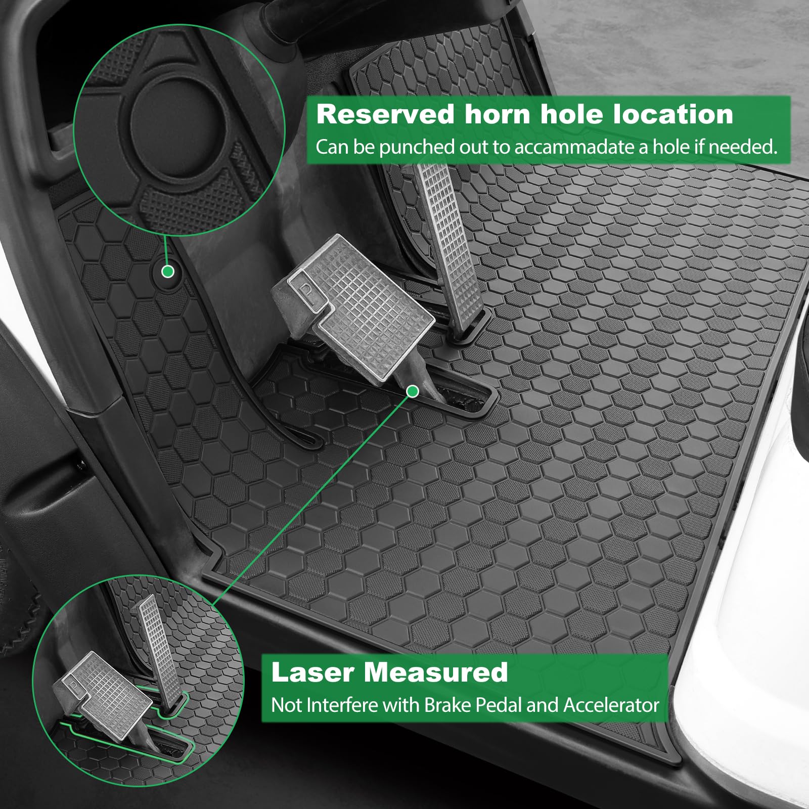 Yamaha Drive2 Golf Cart Floor Mat, Full Coverage Golf Cart Floor Mat Replacement for Yamaha Drive2 Models Only (2017-2023) and UMAX Rally 4x4-Black Trim