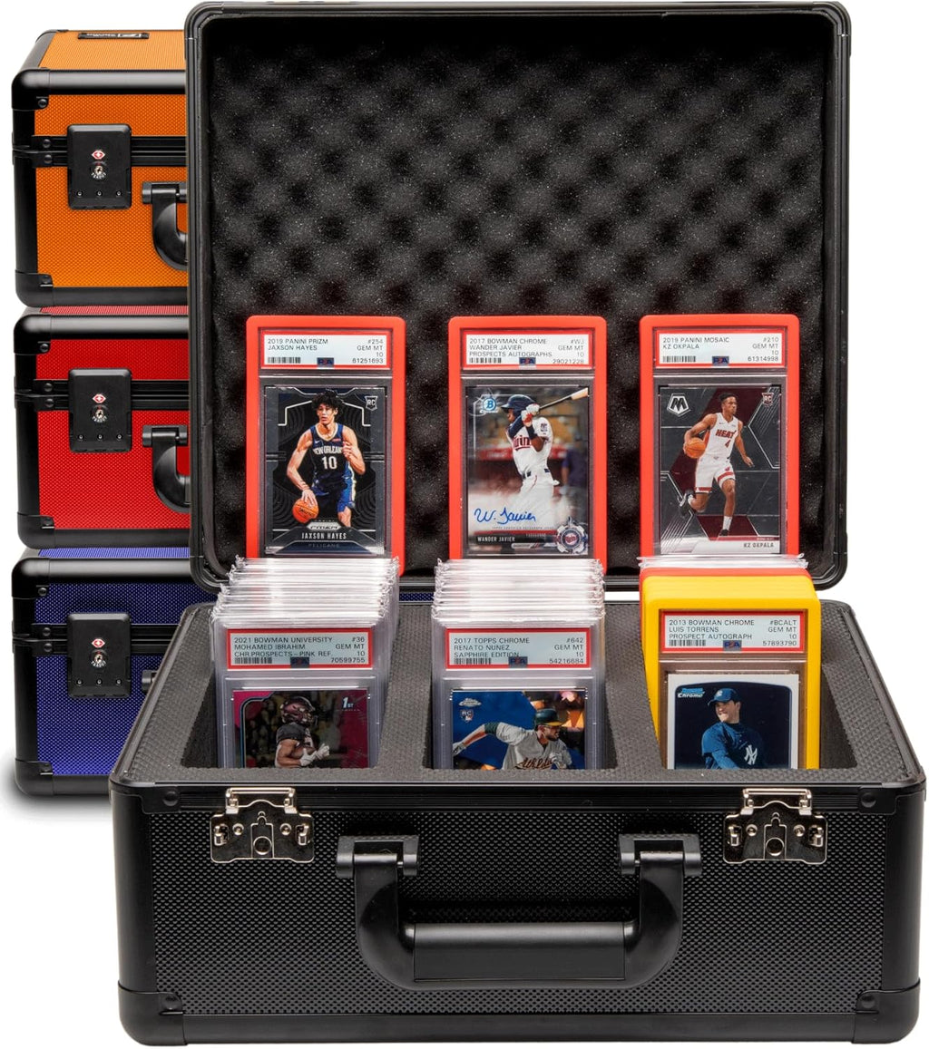 SLAB ARMOR Graded Card Storage Box - 3 Row Case for 120+ PSA Slabs | Black with TSA Approved Lock