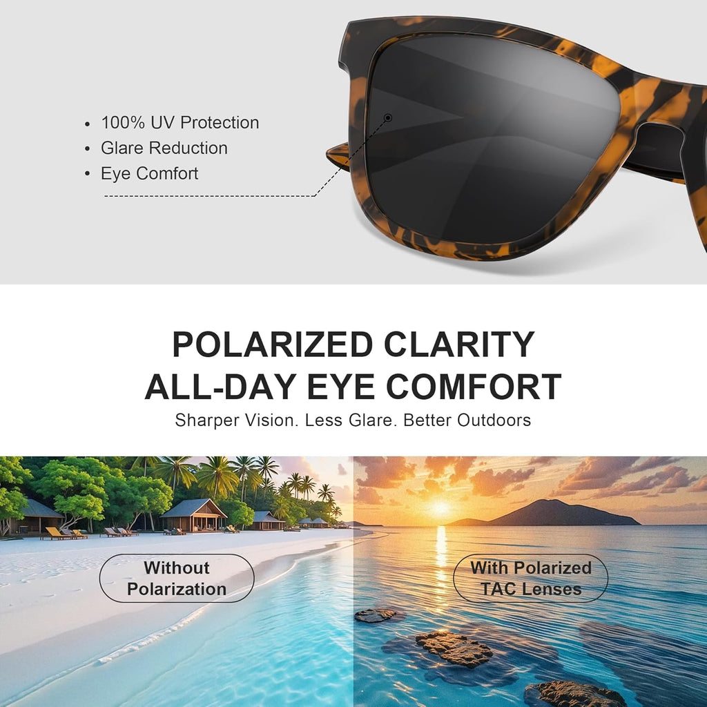 Polarized Sunglasses - Lightweight UV Protection Shades for Men & Women | Ideal for Driving & Fishing