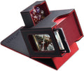Mage Tech Card Deck Box for MTG Commander - Patented Design, Holds 100 Double-Sleeved Cards | Black/Red