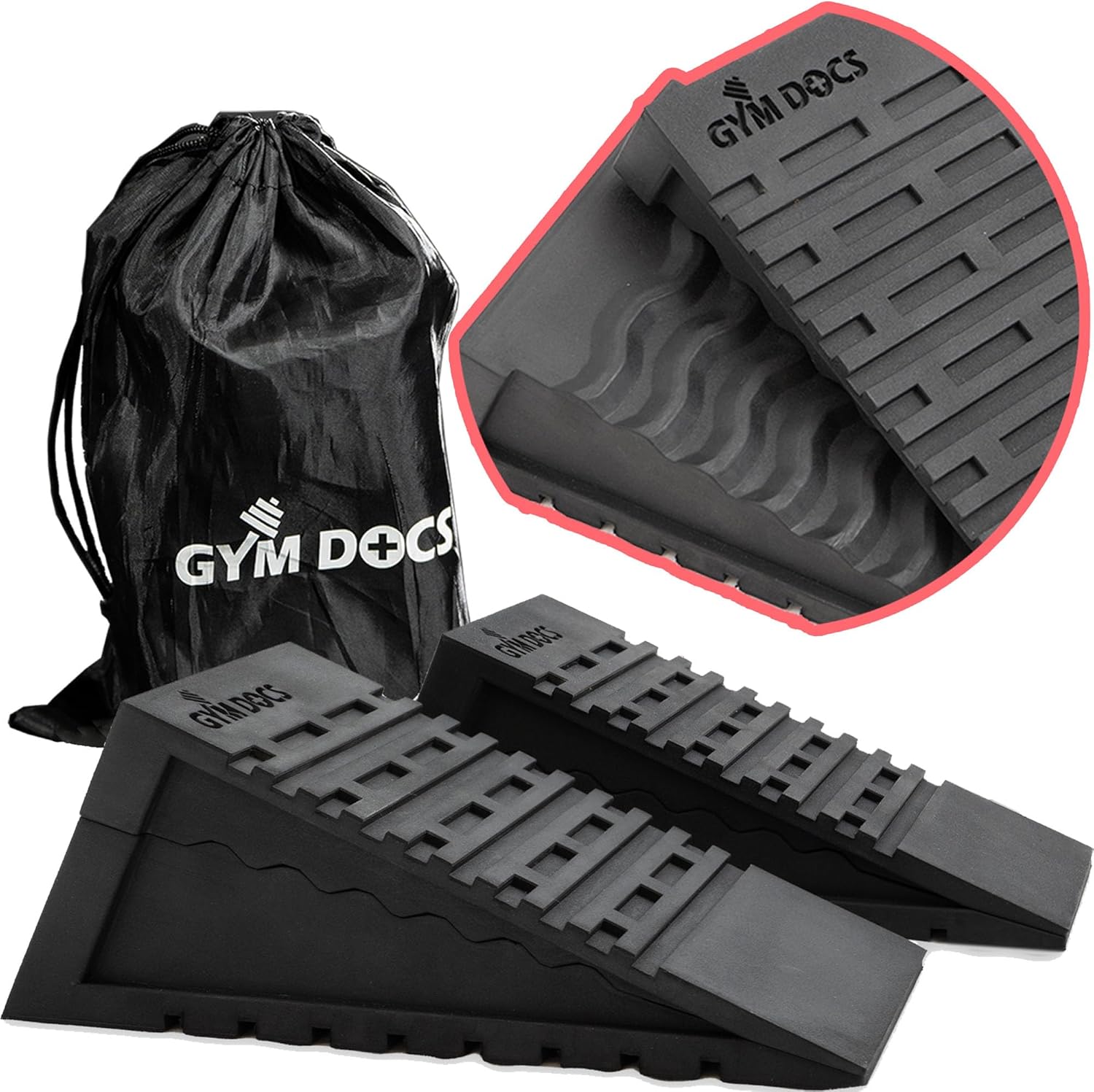 Squat Wedge Block - Doctor-Designed Adjustable Non-Slip Slant Boards for Heel Squats & Calf Stretching