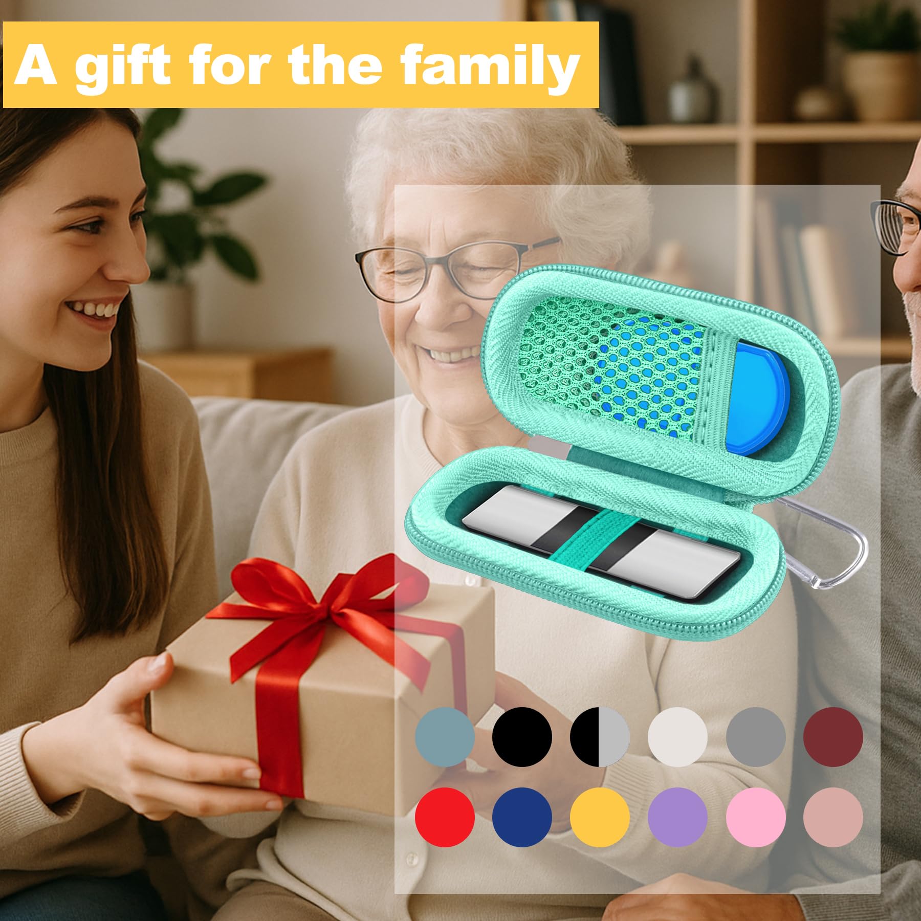 khanka Hard Case for AliveCor KardiaMobile ECG Monitor, Fits KardiaMobile 6L/6L Max, 6-Lead Personal EKG Device, Portable Heart Monitor Storage (Case Only)（Teal）