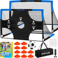 Skiennix Kids Soccer Goals - Portable 6x4 ft Training Set with Target, Ball & Cones for Ages 3-14