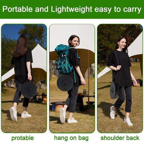 2026 Upgraded XXL Collapsible Stool with Thick Cushion,19.7"H-11.8"D Telescoping Folding Stool for Adults, More Sturdy Camping Stools with Load Capacity 1000lbs for Outdoor,Garden,Fishing,Hiking