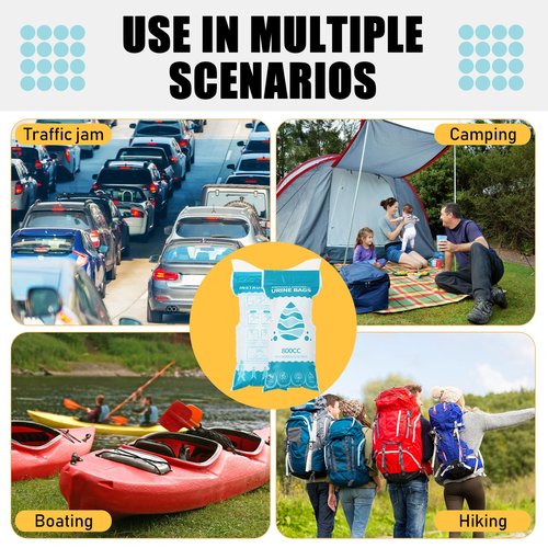 Nuogo 100 Pcs 800 CC Disposable Urine Bags Portable Pee Bag Urine Bags for Women Travel Emergency Urinal Bags for Men Women Traffic Jams Camping Hiking
