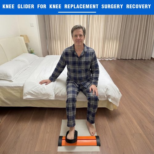Knee Recovery Exercise Device with 22" Rail, Adjustable Pedals, Seated Leg Extension and Flexion Trainer Knee Rehab Equipment Bending Machine for After Surgery Knee Glider for Knee Replacement