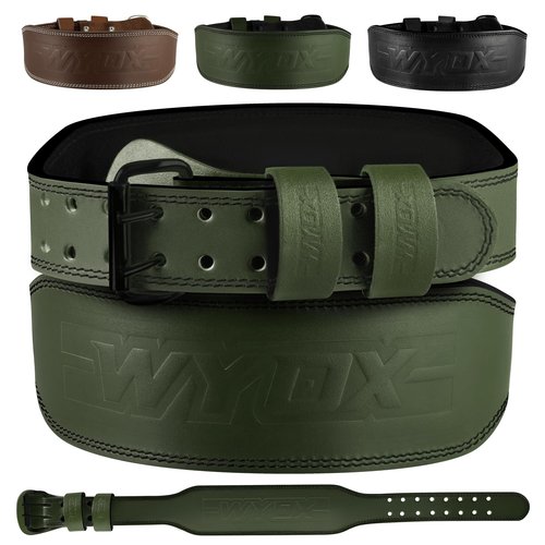 WYOX Weight Lifting Belt for Gym Fitness – Cowhide Leather, 4” Padded Lumbar Back Support lifting Belt, 8 Adjustable Holes, Ideal for Powerlifting, Bodybuilding, Deadlift, Squat & Strength Training