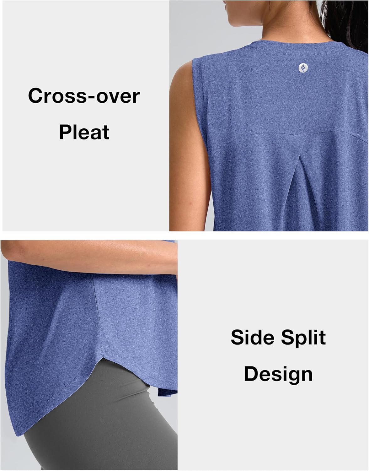 SANTINY Women's Athletic Tank Tops - Breathable Lightweight Yoga & Tennis Shirts | Sleeveless Design