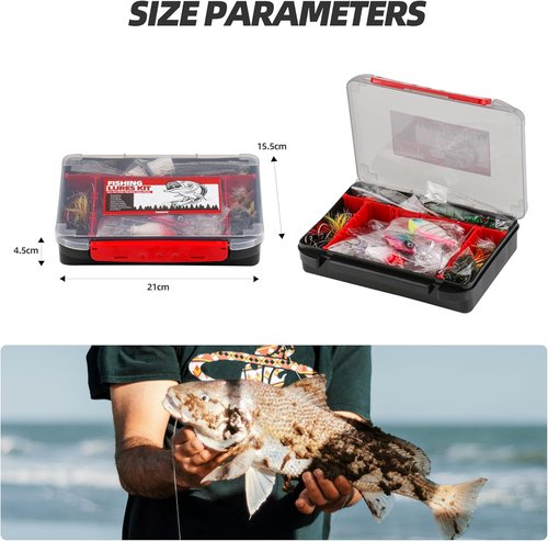 Fishing Tackle Box Set - All-in-One Lure Kit for Freshwater & Saltwater Fishing | Crankbaits, Spinnerbaits, Jigs & More