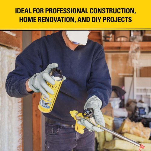 STANLEY Spray Foam Dispensing Gun Cleaner - Uncured Expanding Polyurethane Foam Dissolver - 12.3 oz, 2 Pack