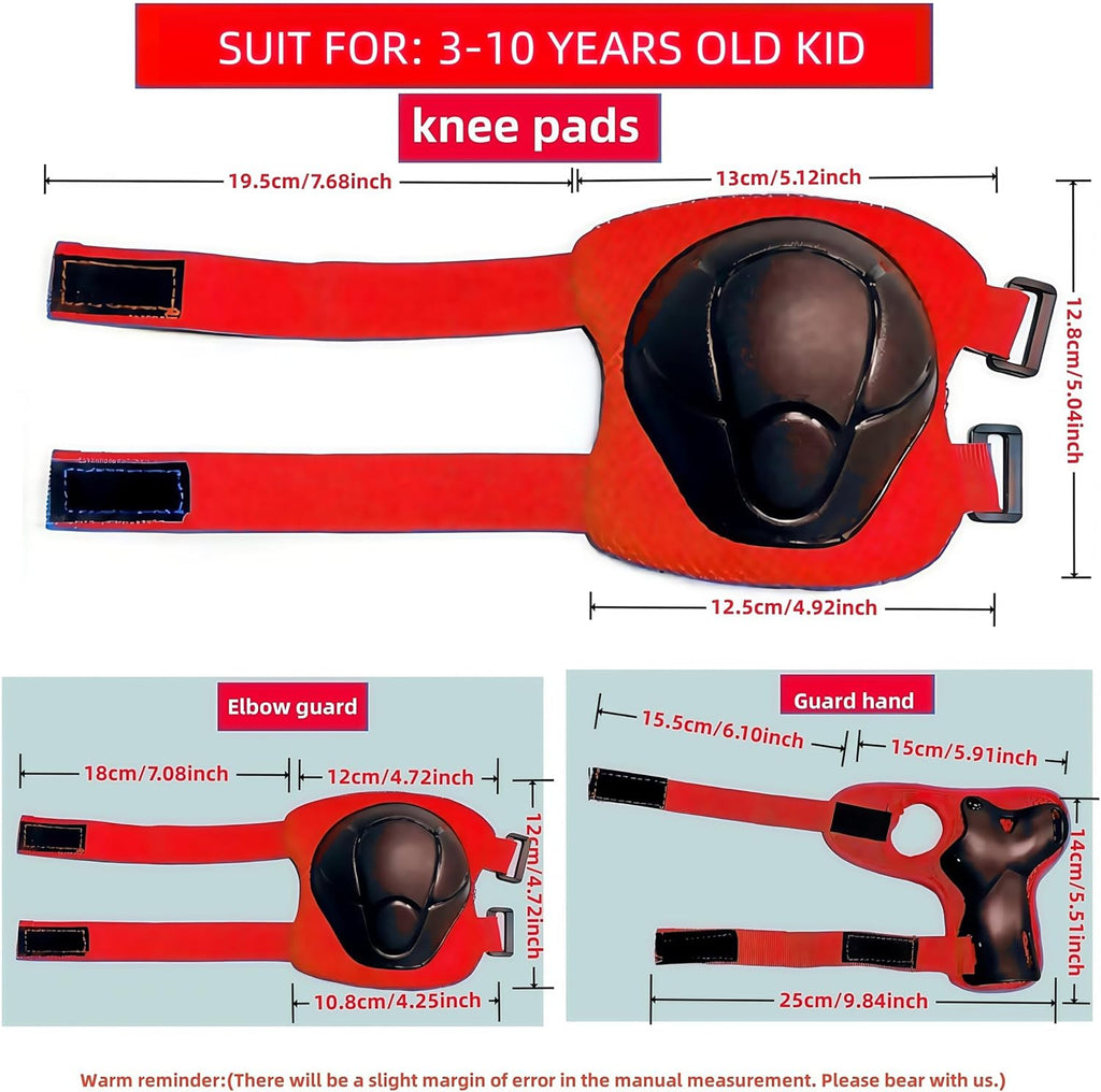 SHENMOREN Kids Protective Gear Set - 3-in-1 Knee, Elbow Pads & Wrist Guards for Ages 3-10 | Ideal for Skating, Cycling, Rollerblading, Scooters