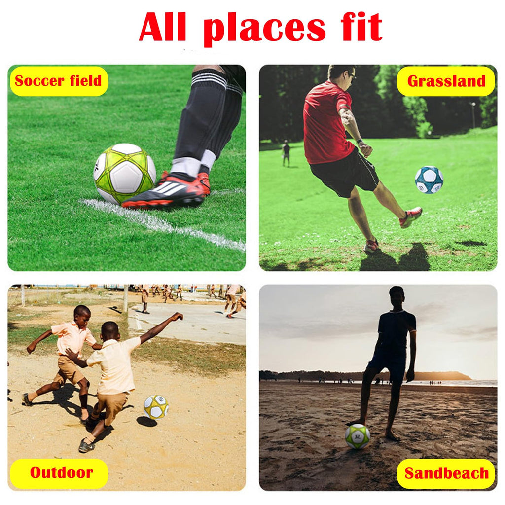 AYANICA Soccer Ball Size 3,4,5 Soft PU for Practice Training Gift Boys Girls Come with Random Color Pump and Needle