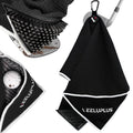 4-in-1 Magnetic Golf Towel with Brush & Cleaning Pocket - Premium Construction Golf Towel- Super Strong Golf Club Cleaner- Microfiber Waffle Design-15.7" X 23.6" Golf Accessories and Gifts for Men