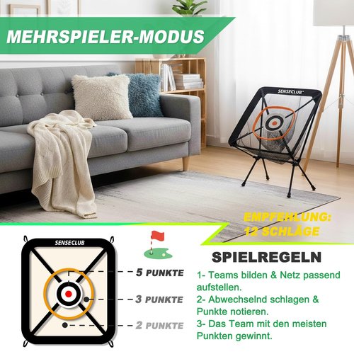 SENSECLUB Chipping Net, Indoor Chipping Net and Mat, Golf Practice Target with Tee and Balls, Outdoor Backyard Golf Game Gifts for Golfer