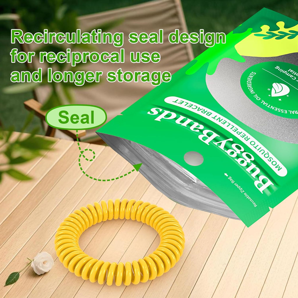 Skiennix Mosquito Bracelets - DEET-Free, Waterproof Citronella Bands for Adults & Kids | 24 Pack