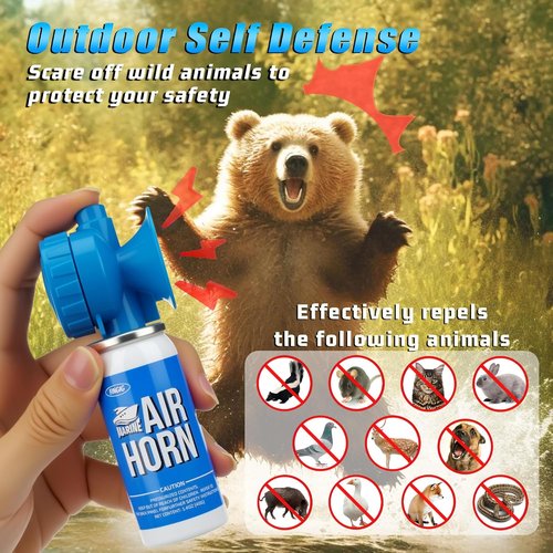 Fingig Boat Air Horn - Loud Mini Safety Horn for Sports Events | 1.4oz Compressed Fog Horn