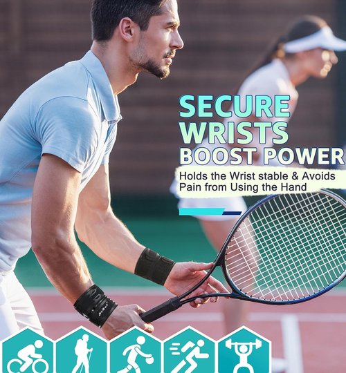 HiRui Wrist Brace - Ultra-Thin Compression Support for TFCC Tears | Adjustable Black Strap (1 Pack)