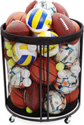 Skiennix Ball Storage Cart - Mobile Sports Ball Holder with Wheels for Basketball, Soccer, Garage & School