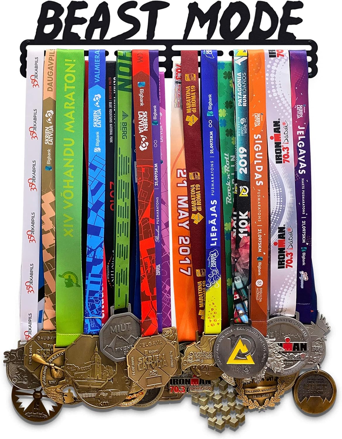 Sports Medal Hanger Display Race Award Holder | Brushed Steel Race Medal Holder Awards Wall Mount | Running Marathon Race Medal Display for Wall | Steel Medal Holder for wall