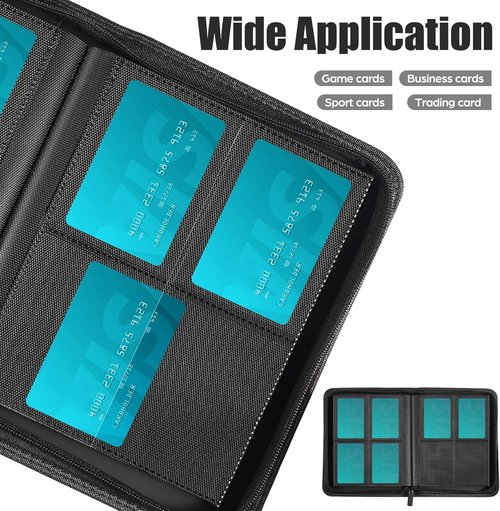 Card Binder 4 Pocket - Premium PU Zipper Holder with 288 Pockets for TCG, MTG & Sports Cards