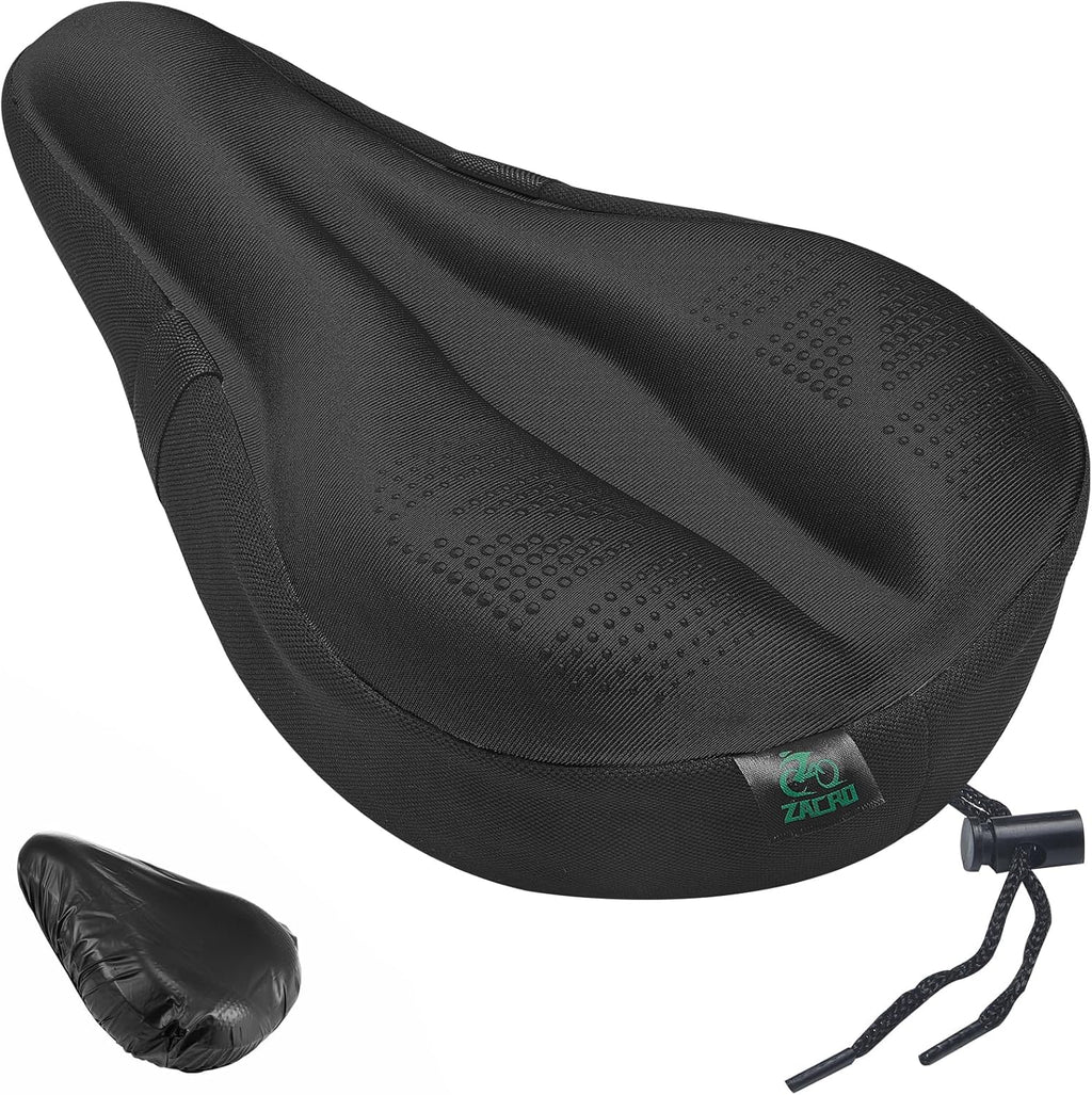 Zacro Bike Seat Cushion - Padded Gel Cover for Men & Women | Fits Peloton, Spin & Mountain Bikes